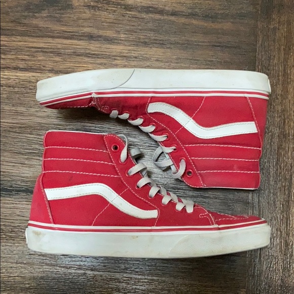 red hi top vans